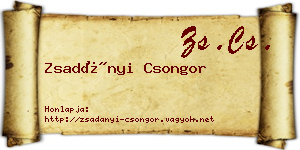 Zsadányi Csongor névjegykártya